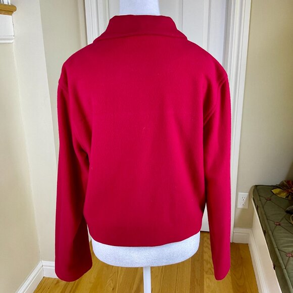 Finity Coat Peacoat Wool Cashmere Cropped Collar Long Sleeves Red Y2K (8) - Picture 3 of 8